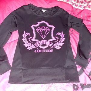 Juicy couture xs long sleeve sweatshirt top black and pink new